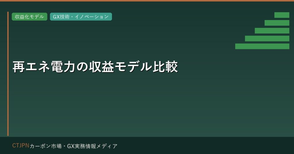 再エネ電力の収益モデル比較 — PPA vs クレジット販売 vs グリーンプレミアム