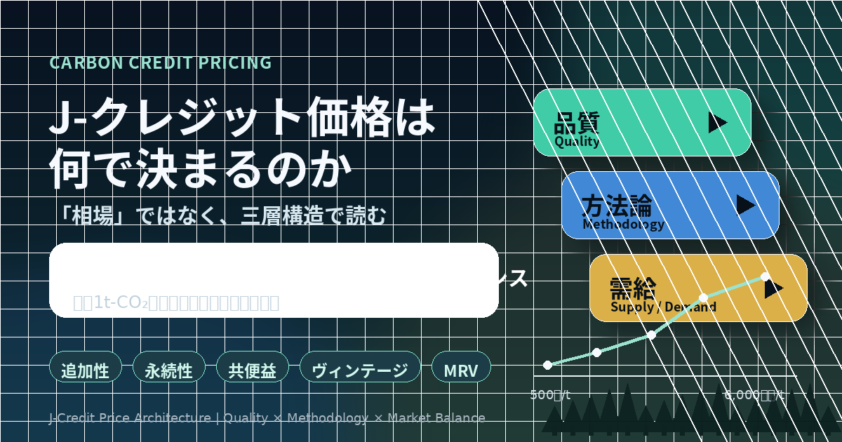 J-クレジット価格の決定要因分析 — 品質・方法論・需給で価格はどう変わるか