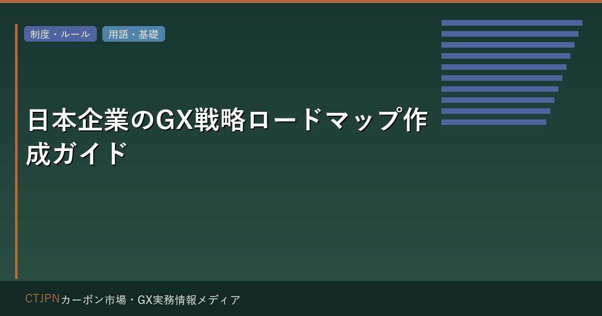 日本企業のGX戦略ロードマップ作成ガイド — 5年計画のフレームワーク