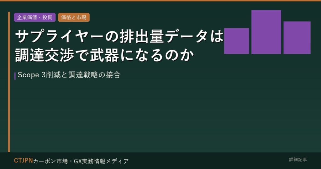 サプライヤーの排出量データは調達交渉で武器になるのか — Scope 3削減と調達戦略の接合