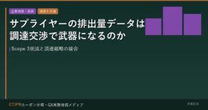 サプライヤーの排出量データは調達交渉で武器になるのか — Scope 3削減と調達戦略の接合