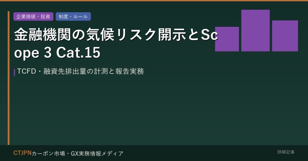 金融機関の気候リスク開示とScope 3 Cat.15 — TCFD・融資先排出量の計測と報告実務
