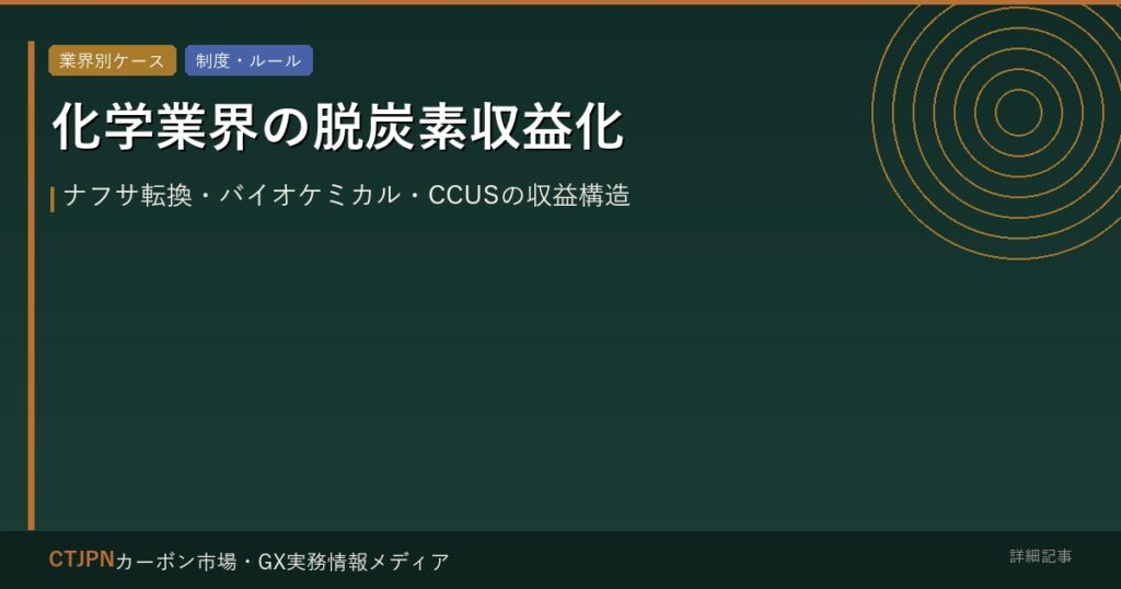 化学業界の脱炭素収益化 — ナフサ転換・バイオケミカル・CCUSの収益構造