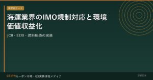 海運業界のIMO規制対応と環境価値収益化 — CII・EEXI・燃料転換の実務