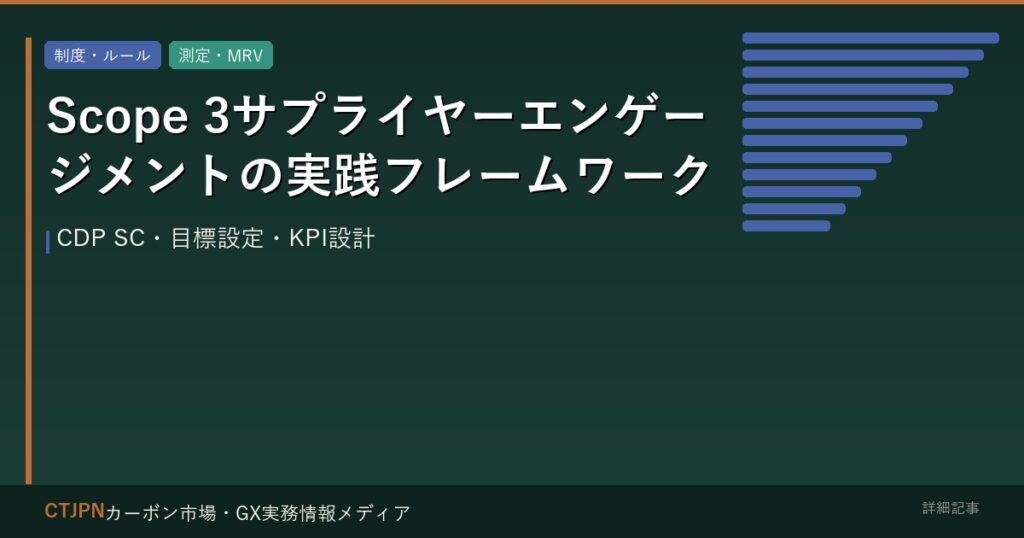 Scope 3サプライヤーエンゲージメントの実践フレームワーク — CDP SC・目標設定・KPI設計