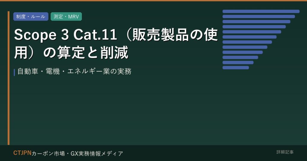 Scope 3 Cat.11（販売製品の使用）の算定と削減 — 自動車・電機・エネルギー業の実務