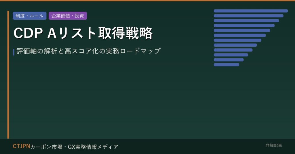 CDP Aリスト取得戦略 — 評価軸の解析と高スコア化の実務ロードマップ