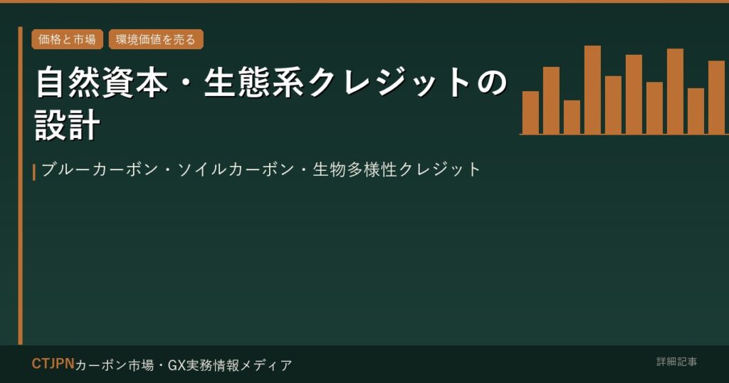 自然資本・生態系クレジットの設計 — ブルーカーボン・ソイルカーボン・生物多様性クレジット
