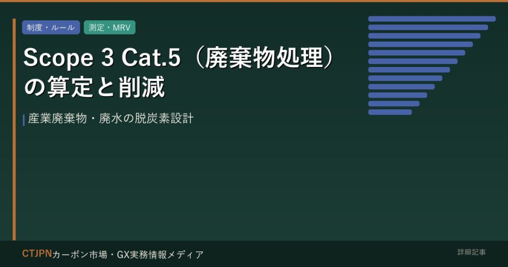 Scope 3 Cat.5（廃棄物処理）の算定と削減 — 産業廃棄物・廃水の脱炭素設計