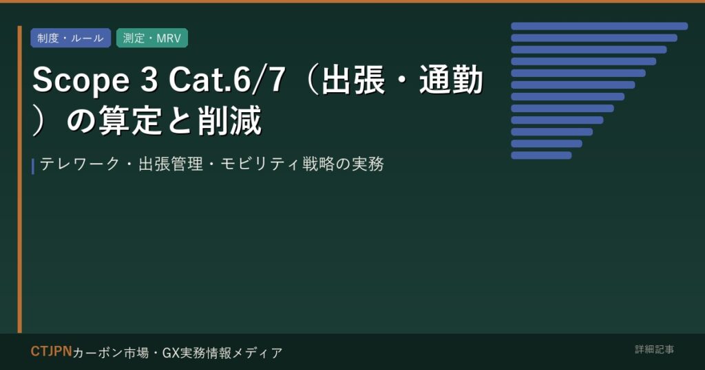 Scope 3 Cat.6/7（出張・通勤）の算定と削減 — テレワーク・出張管理・モビリティ戦略の実務