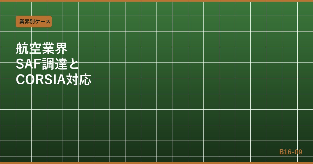 航空業界の脱炭素：SAF（持続可能な航空燃料）のコスト・調達・CORSIA対応2025
