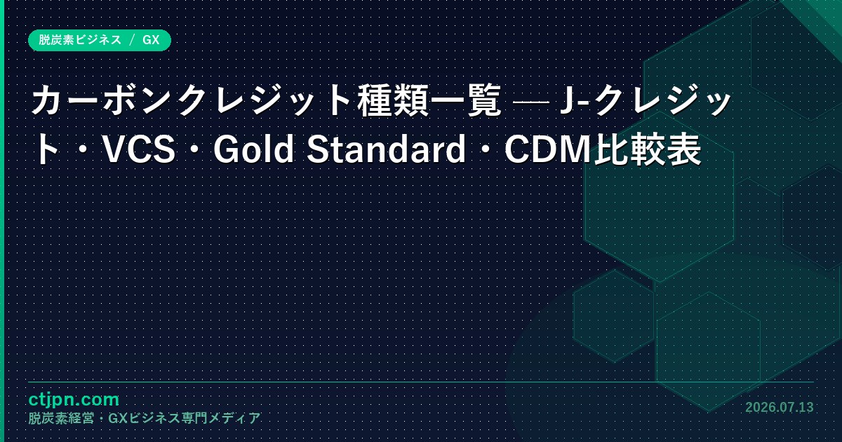 Gold Standard（ゴールドスタンダード）とは？カーボンクレジット制度の特徴とVCS・J-クレジット・CDM比較