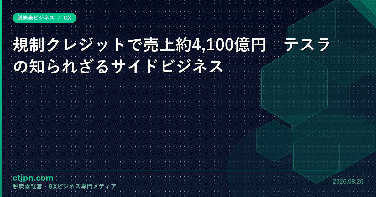 規制クレジットで売上約4,100億円　テスラの知られざるサイドビジネス