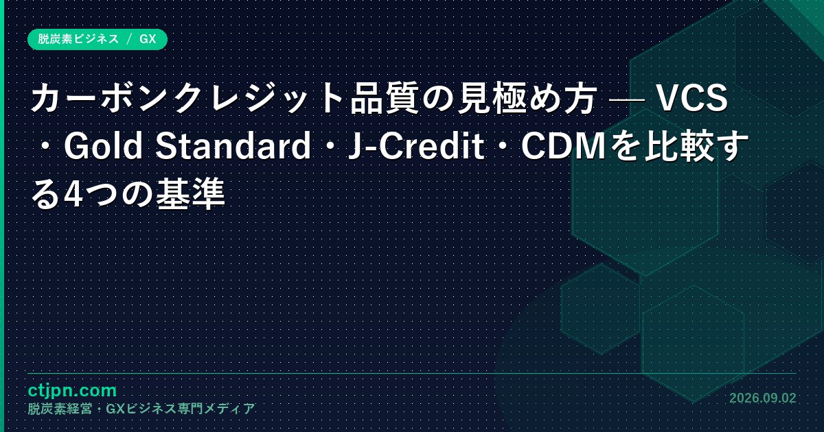 カーボンクレジットの品質格差を財務リスクとして測る — 追加性・永続性・検証・流動性の4基準